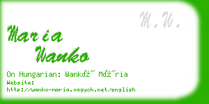 maria wanko business card